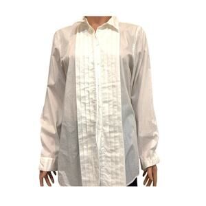 J.Jill medium pintuck pleated button front top shirt TLS1 2812